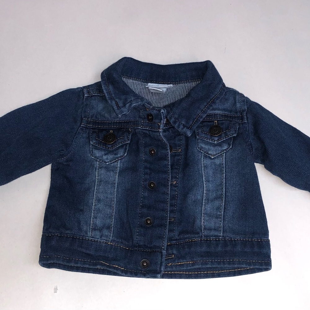 Cat & Jack 0-3 months Denim Jacket Blue Jean Jacket spandex and cotton - Picture 1 of 14